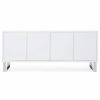 Buffets & Sideboards * | Zuri Furniture 70.6 Modern Neve Buffet White Lacquer Polished Stainless Steel Legs