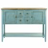 Buffets & Sideboards * | Safavieh Charlotte Storage Sideboard, Barn Blue/Oak