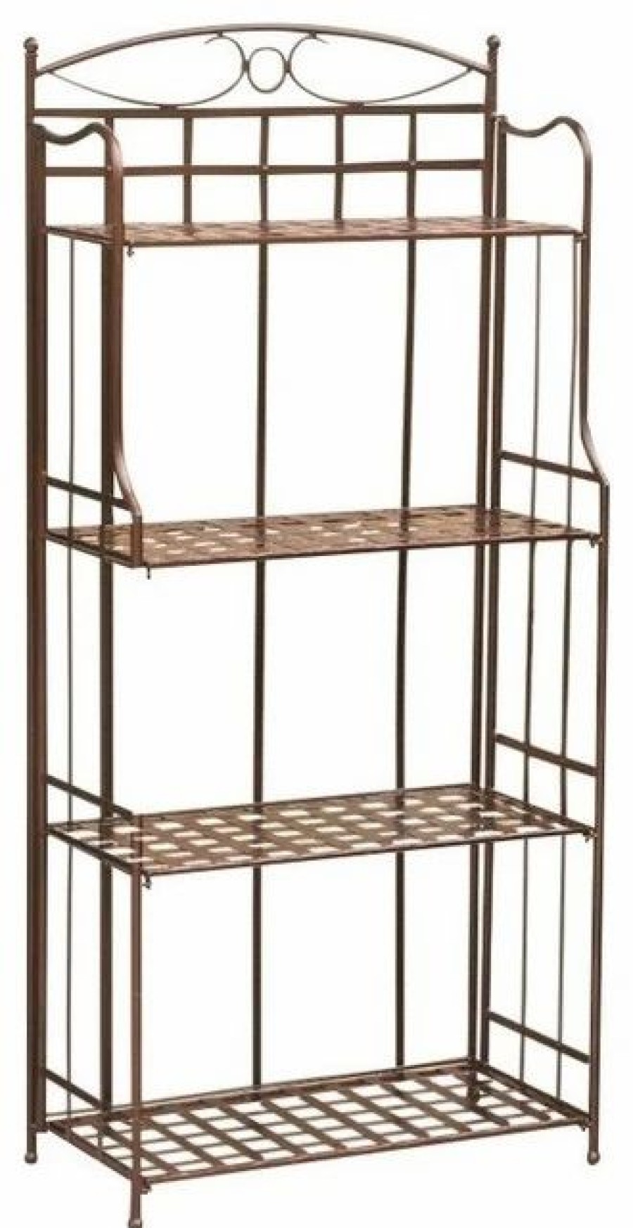 Shelving * | Pemberly Row 4 Tier Iron Bakers Rack In Bronze