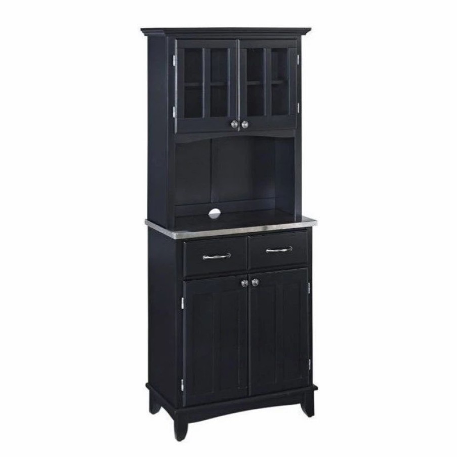 China Cabinets & Hutches * | Bowery Hill Buffet With 2 Door Panel Hutch In Black