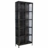 China Cabinets & Hutches * | Mix Industrial Iron And Glass Display Cabinet