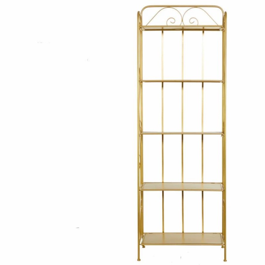 Shelving * | Brimfield & May Gold Iron Glam Bakers Rack, 67 X24 X13 560045