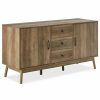 Buffets & Sideboards * | Belleze Sideboard Buffet Tv Stand Storage Entertainment Center, Rustic Oak, 57