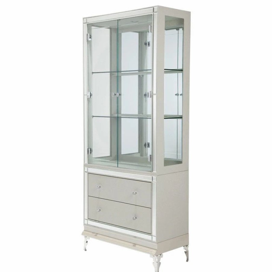 China Cabinets & Hutches * | Michael Amini Aico Hollywood Loft Curio, Frost 9001605-104