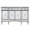 Buffets & Sideboards * | Elegant Furniture & Lighting Silver / Clear 60In. Wide 4 Door Chest From The Danville Collection