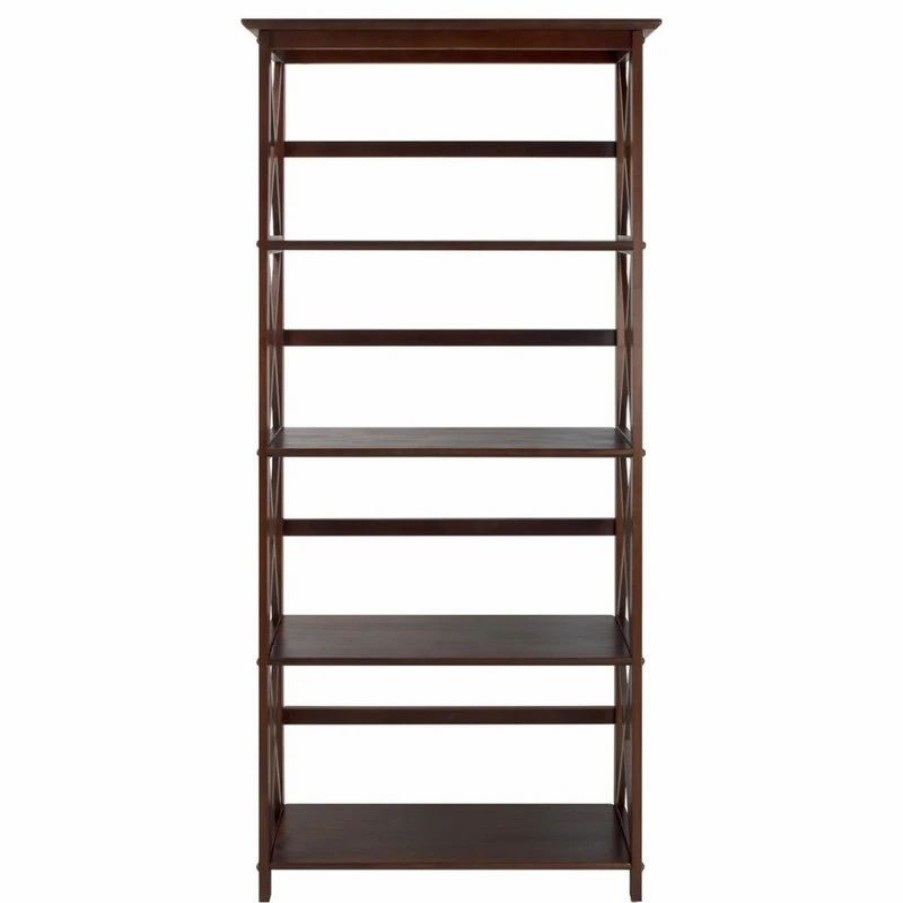 Shelving * | Casual Home Montego 5-Shelf Bookcase, Walnut