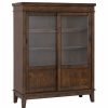 China Cabinets & Hutches * | Pilaster Designs Mindy Cherry Wood Contemporary Curio China Display Cabinet With Storage Shelves