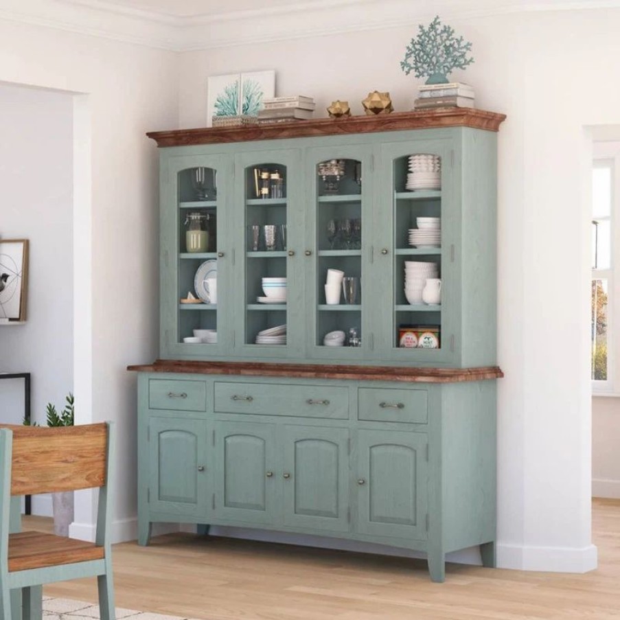 China Cabinets & Hutches * | Sierra Living Concepts Inc Meriden Solid Mahogany Wood Dining Room Farmhouse Buffet With Hutch