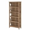 Shelving * | Bush Business Furniture Key West Tall 5 Shelf Bookcase In Reclaimed Pine Engineered Wood