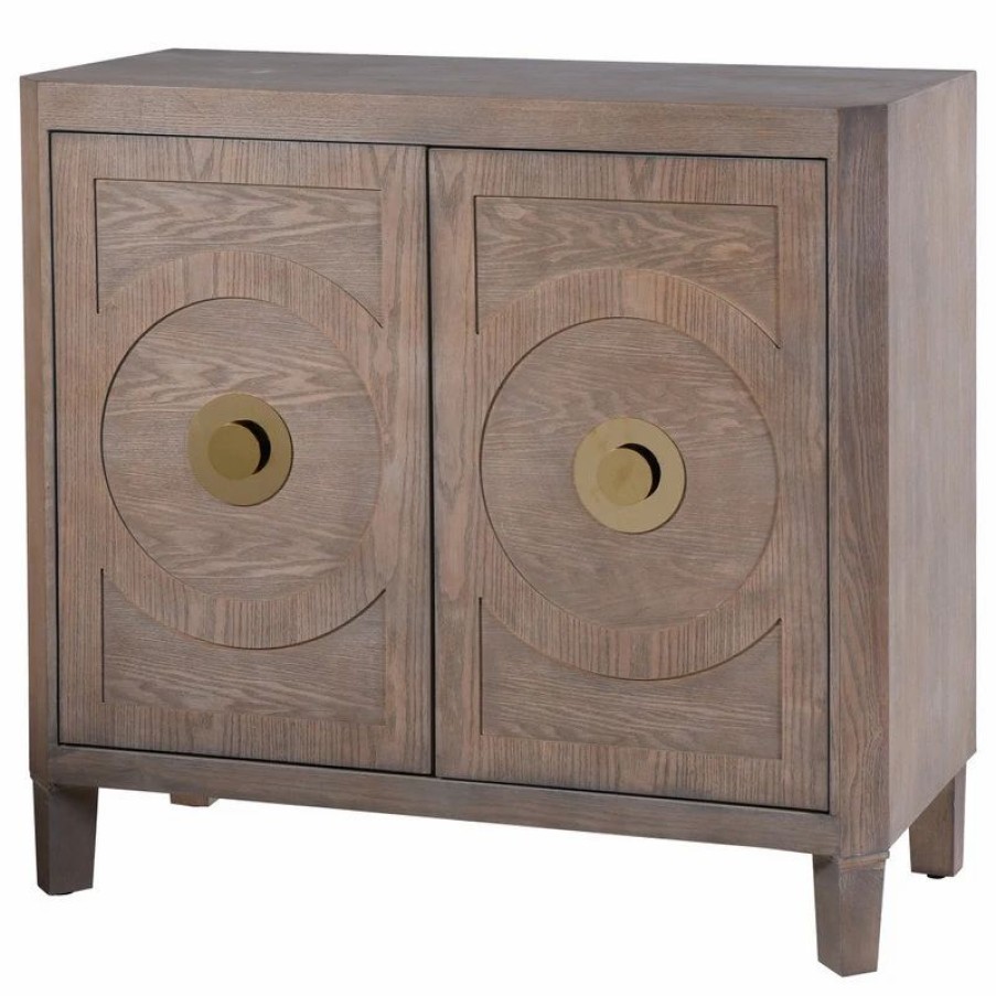 Accent Chests & Cabinets * | Stylecraft Gemma Brooks Two Door Accent Cabinet With Adjustable Interior Shelf Gray