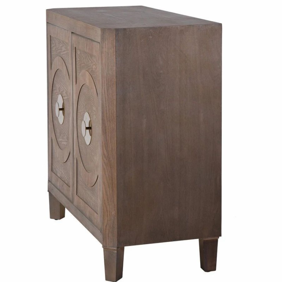 Accent Chests & Cabinets * | Stylecraft Gemma Brooks Two Door Accent Cabinet With Adjustable Interior Shelf Gray