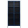 China Cabinets & Hutches * | Unique Furniture 75 Contemporary Glass & Metal Display Cabinet In Blue