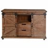 Buffets & Sideboards * | Stylecraft Presley 2 Door, 2 Drawer And Open Center Cabinet, Natural Brown