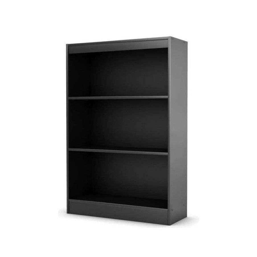 Shelving * | South Shore Furniture South Shore Axess 3-Shelf Bookcase, Pure Black