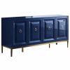 Buffets & Sideboards * | Best Master Furniture Sujay 66 Lacquer With Gold Accents Sideboard, Blue