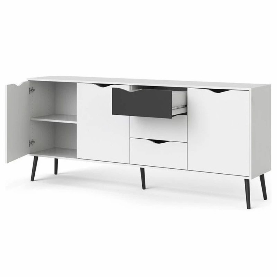 Buffets & Sideboards * | Tvilum Diana 77 Sideboard In White And Black