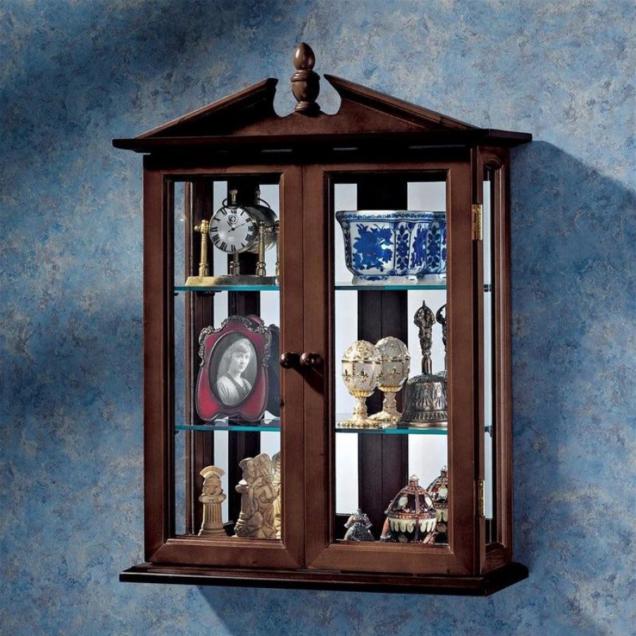 China Cabinets & Hutches * | Design Toscano Mahogany Amesbury Manor Curio Cabinet