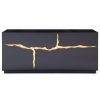 Buffets & Sideboards * | Null Paramount Buffet With Gold Accents, Glossy Black With Gold Accents