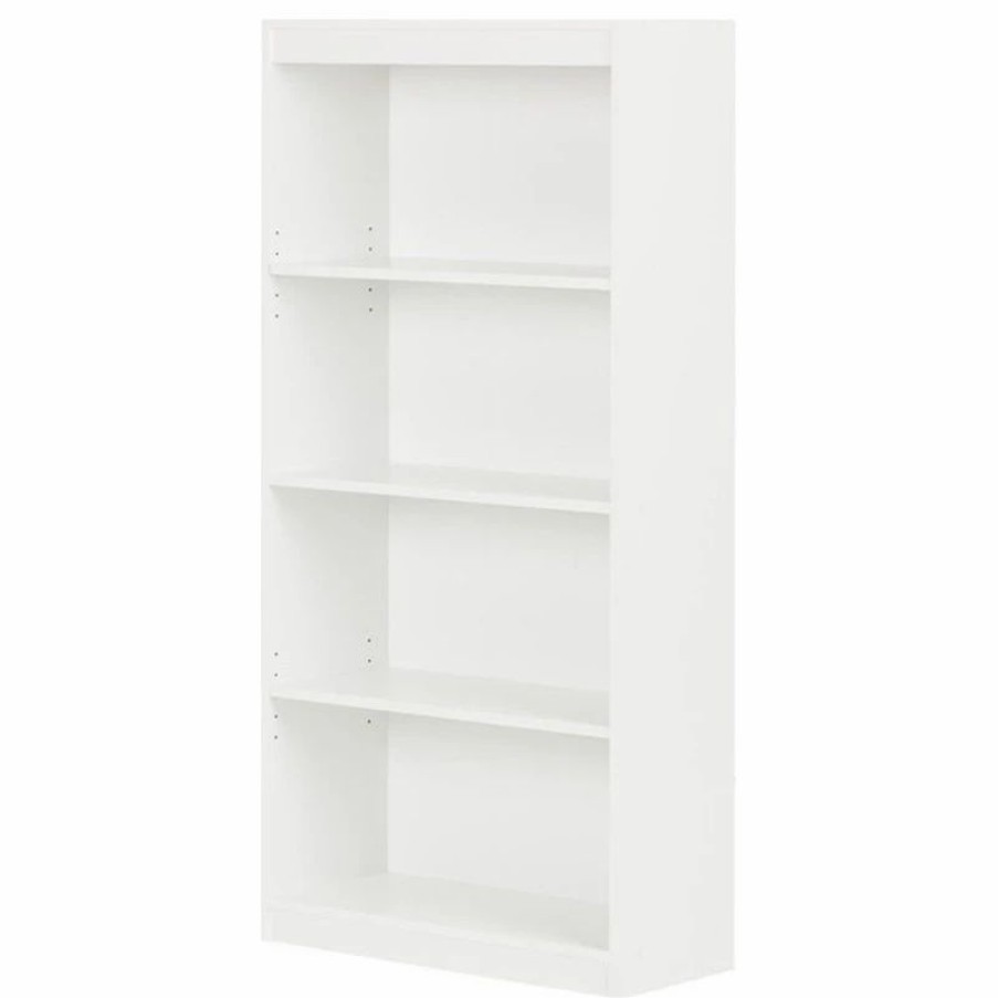 Shelving * | South Shore Furniture South Shore 4 Shelf Contemporary Bookcase In Pure White