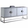 Buffets & Sideboards * | Meridian Furniture Marbella Sideboard/Buffet, Chrome Base/Handles