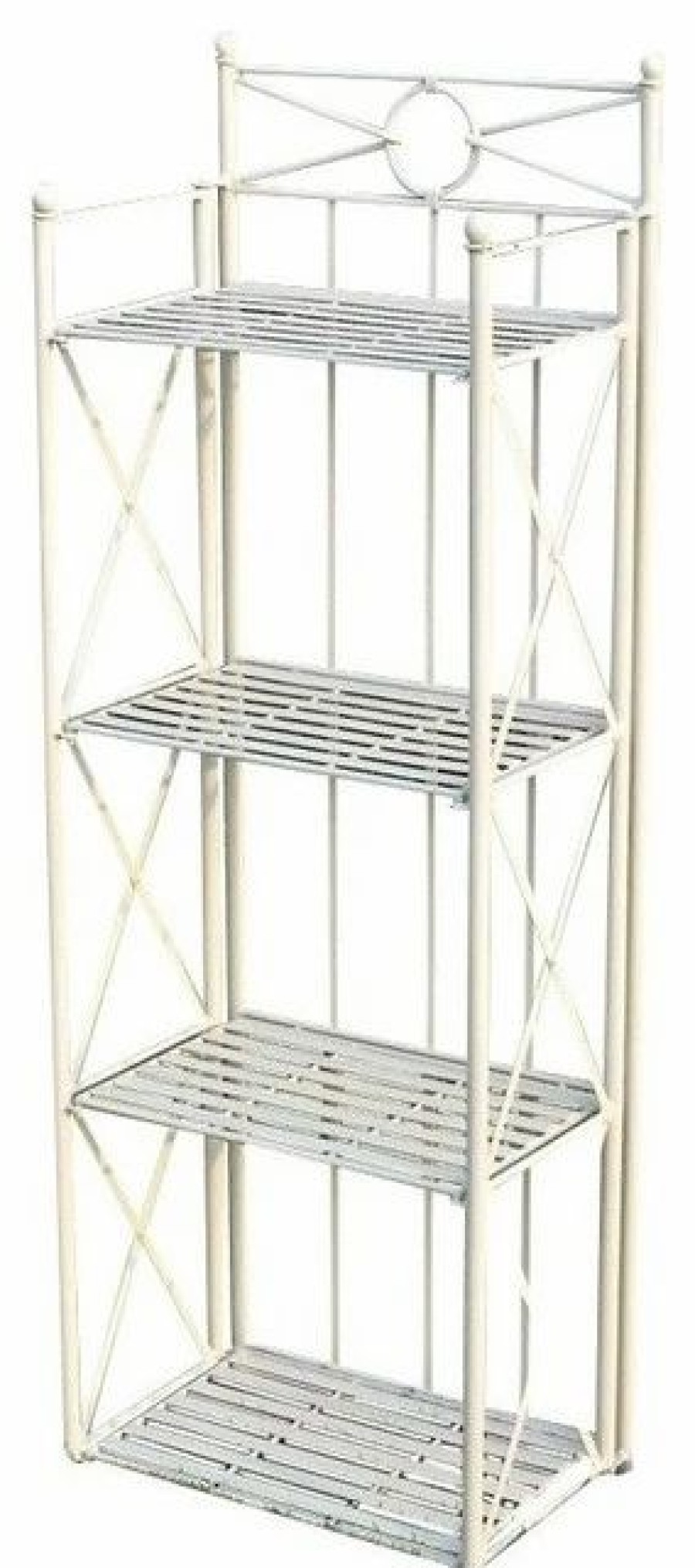 Shelving * | Pemberly Row 22 4 Tier Iron Bakers Rack In White