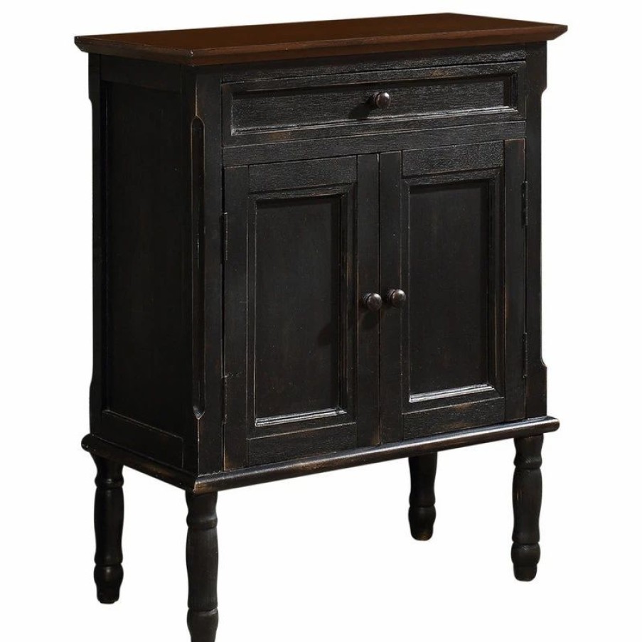 Accent Chests & Cabinets * | Crestview Collection Marlowe Distressed Black Accent Table, Black