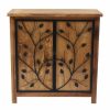 Accent Chests & Cabinets * | Luxen Home Luxenhome Pine Wood Metal Branches 2-Door Storage Cabinet