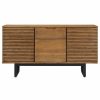 Buffets & Sideboards * | Armen Living Aldo Brown Oak Sideboard Buffet Cabinet, Brown Oak Wood With Black Metal Legs