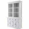 China Cabinets & Hutches * | Novasolo Furniture Novasolo Halifax Mahogany Wood Buffet Hutch Unit With 6 Shelves In White