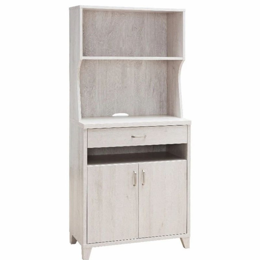 Shelving * | Smart Home Furniture 1-Shelf Modern Wood Baker'S Cabinet In White Oak