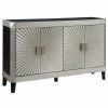 Buffets & Sideboards * | Coast To Coast Imports, Llc Coast To Coast Four Door Credenza With Rockwell Silver And Black Finish 60266