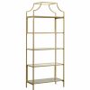 Shelving * | Sauder International Lux Metal 5 Shelf Bookcase In Satin Gold Finish