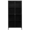 China Cabinets & Hutches * | Unique Furniture 75 Contemporary Glass & Metal Display Cabinet In Black