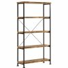 Shelving * | Home Furnishings Analiese Industrial Style 4 Shelf Bookcase, Antique Nutmeg