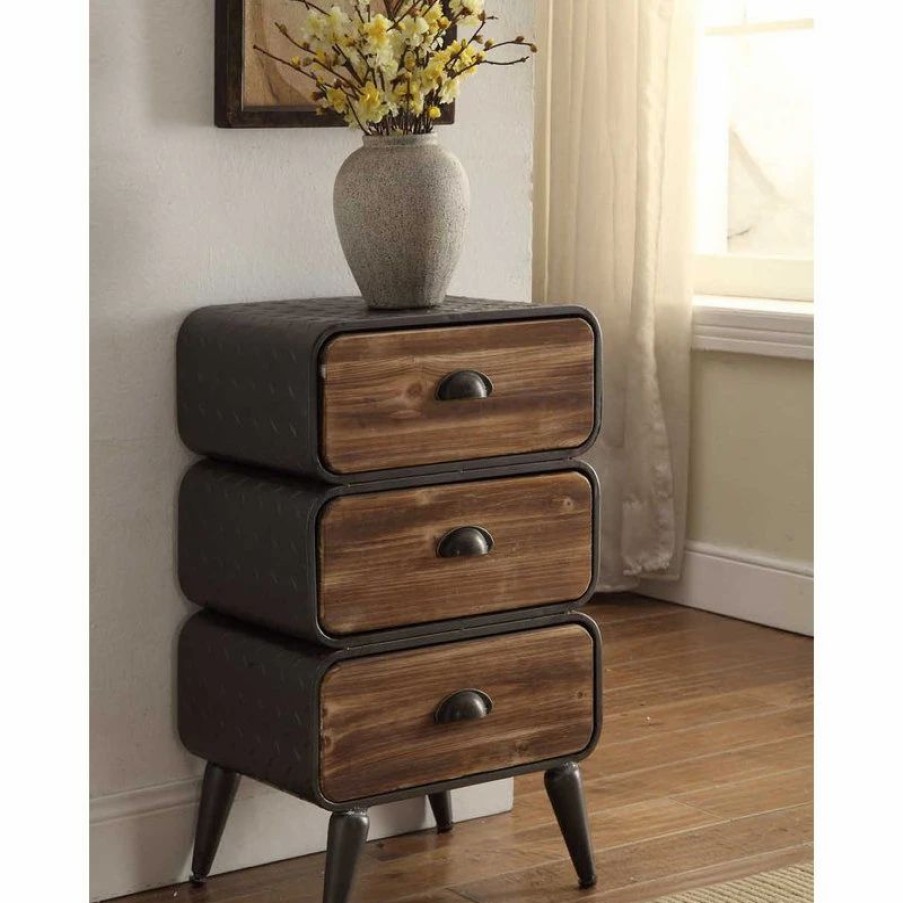 Accent Chests & Cabinets * | 4D Concepts Urban Loft 3 Rounded Drawer Chest