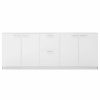 Buffets & Sideboards * | Zuri Furniture 86.5 Modern Reagan White Matte Lacquer Cabinet Filing Drawers Shelf Storage