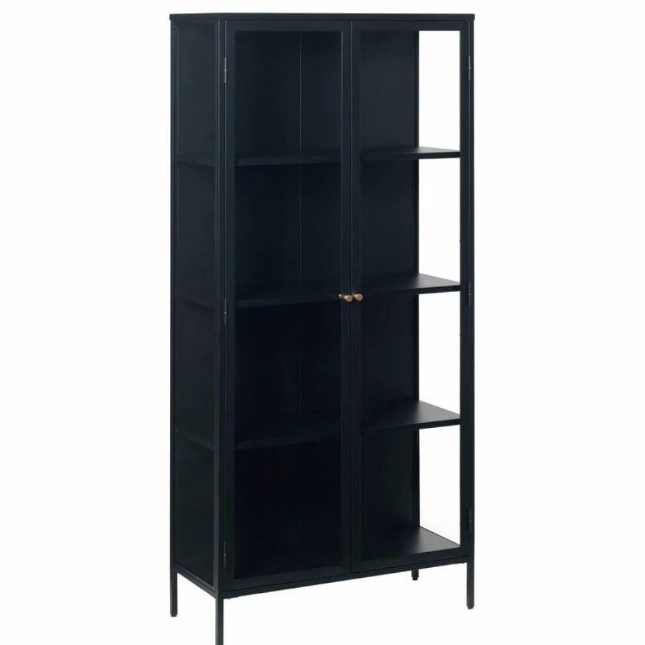 China Cabinets & Hutches * | Unique Furniture Glass & Metal Display Cabinet, Tall