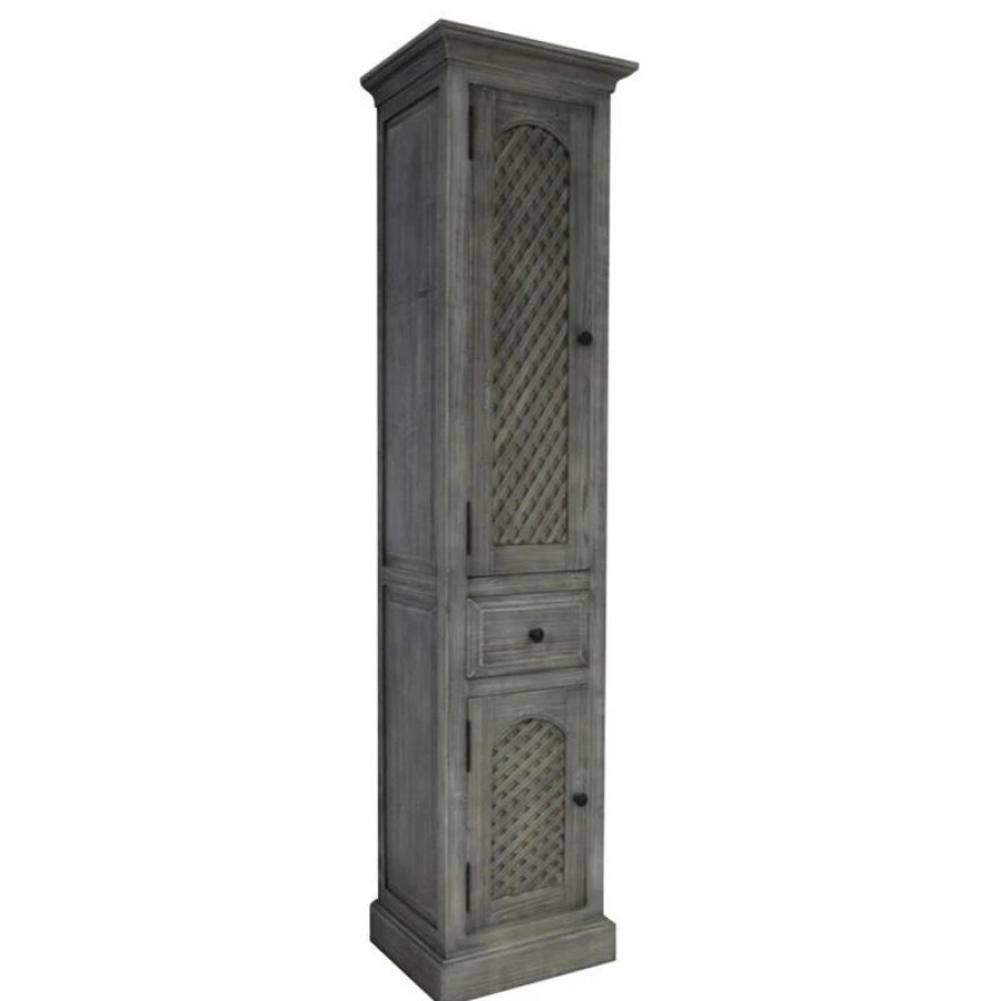 China Cabinets & Hutches * | Infurniture Inc., 79 Rustic Solid Fir Side Cabinet, Gray