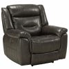 Shelving * | Decor Love Modern Recliner, Leather Aire Upholstery With Usb Charging Docks, Grey