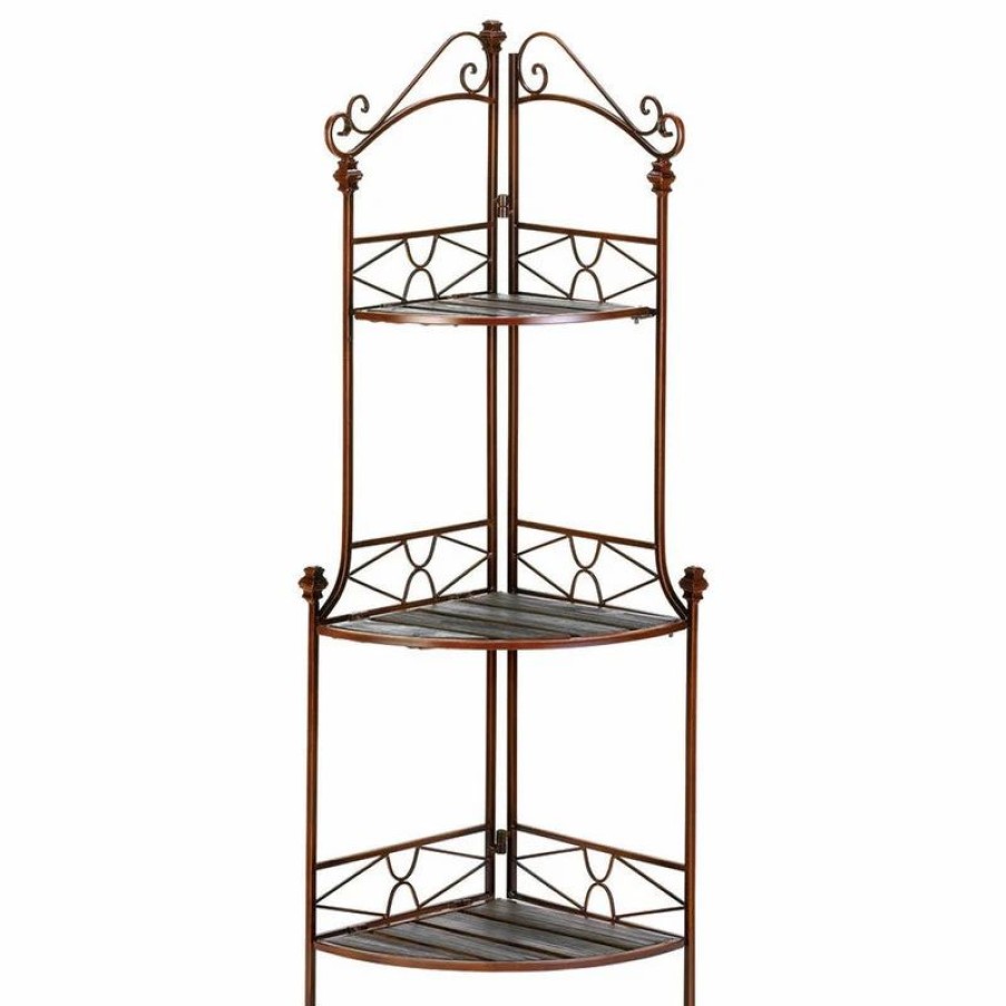 Shelving * | Accent Plus Metal Corner Baker'S Rack Shelf Unit