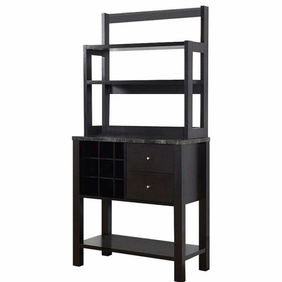 Shelving * | Smart Home Furniture 3-Shelf Contemporary Wood Baker'S Cabinet In Red Cocoa