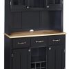 China Cabinets & Hutches * | Homestyles Buffet Of Buffets Wood Buffet With Hutch In Black