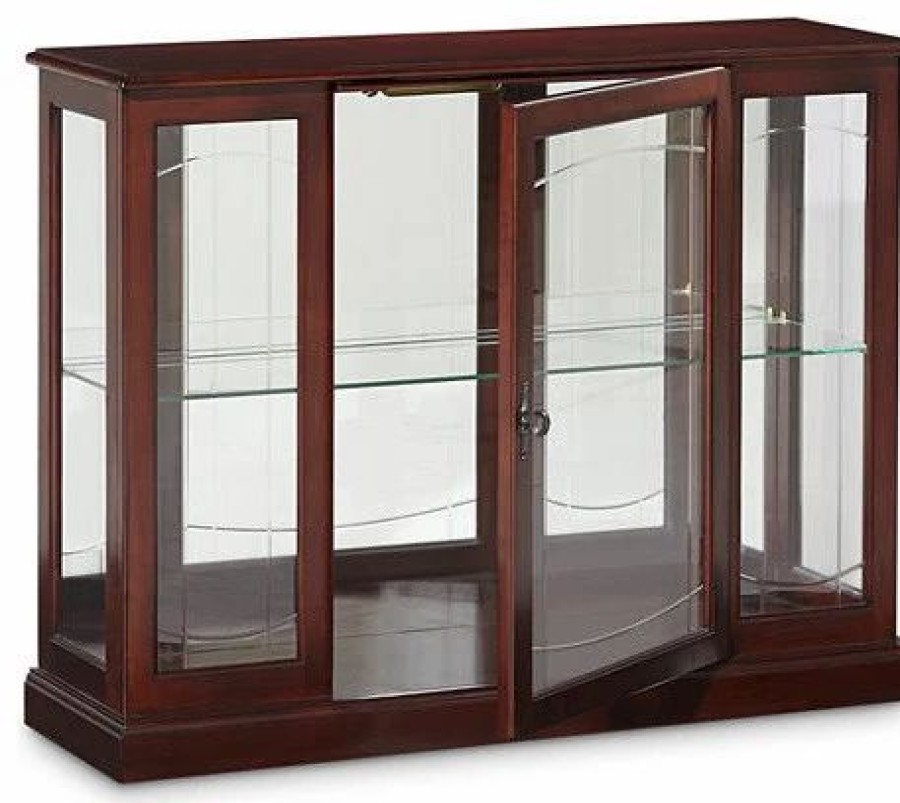 China Cabinets & Hutches * | Homefare Pulaski Curio Console, Ridgewood Cherry