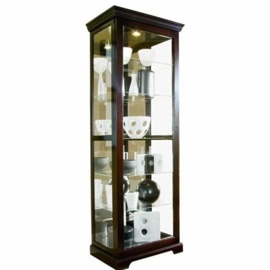 China Cabinets & Hutches * | Beaumont Lane Curio Cabinet In Chocolate Cherry