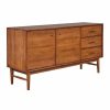 Buffets & Sideboards * | Unique Furniture Lavina 3-Drawer Wood Sideboard, Walnut