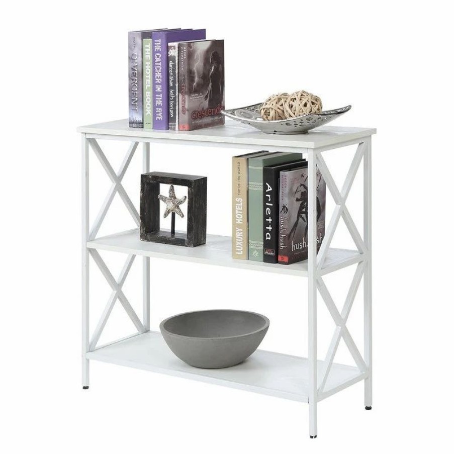 Shelving * | Convenience Concepts Tucson 3 Tier Bookcase In White Wood Finish