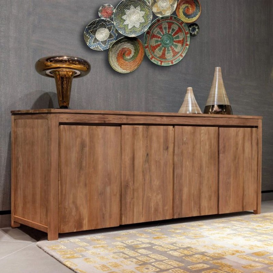 Buffets & Sideboards * | Chic Teak Inc. Recycled Teak Wood Solo Buffet, 4 Doors