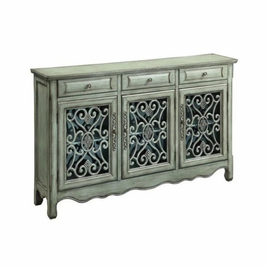 Buffets & Sideboards * | Coaster Home Furnishings Coaster Accent Cabinets Traditional Accent Cabinet In Antique Green Finish