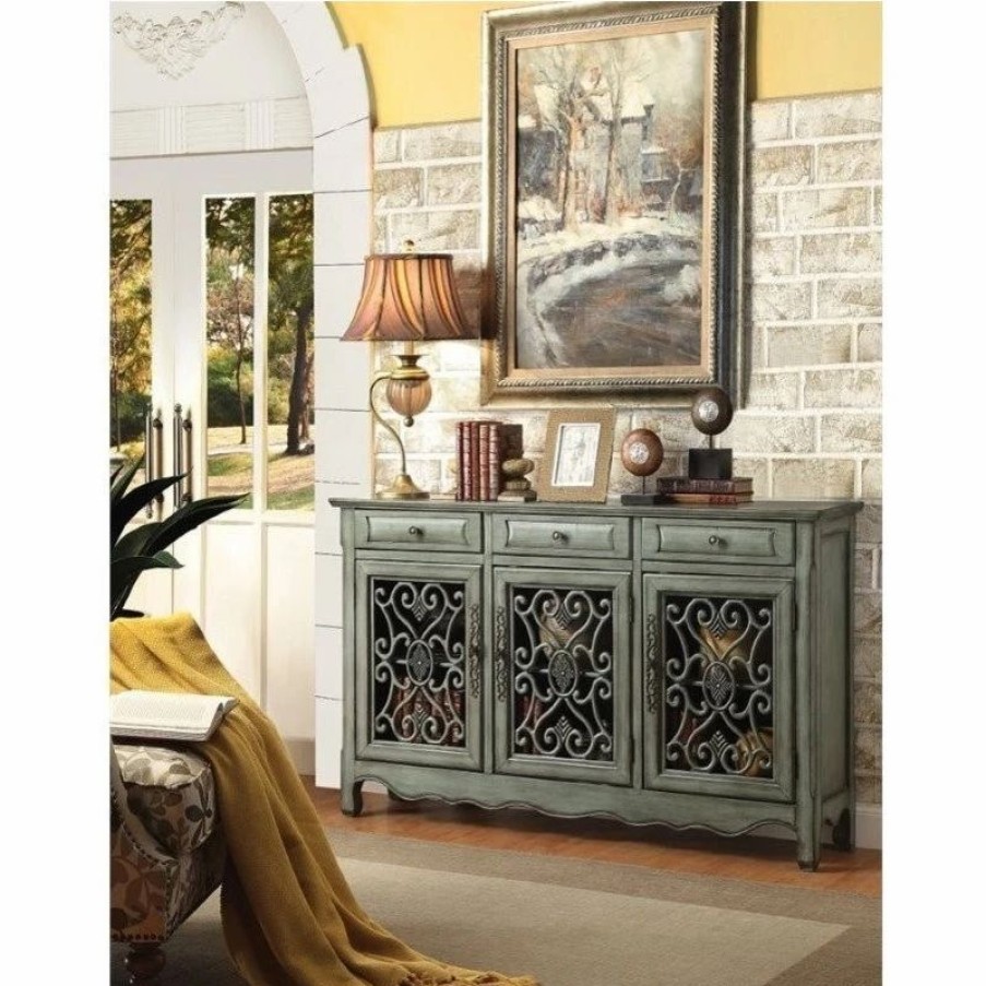 Buffets & Sideboards * | Coaster Home Furnishings Coaster Accent Cabinets Traditional Accent Cabinet In Antique Green Finish