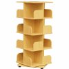 Shelving * | Pilaster Designs Oneonta Revolving Bookcase Tower Display Unit, Wood, Natural, 4 Tier